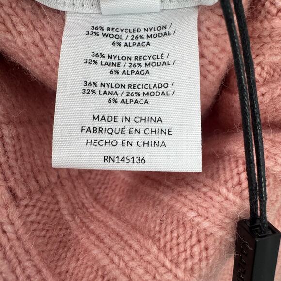 Naadam Oversized Cable-Knit Pullover Sweater Long Sleeve In Multi Size L NWT - Picture 10 of 12